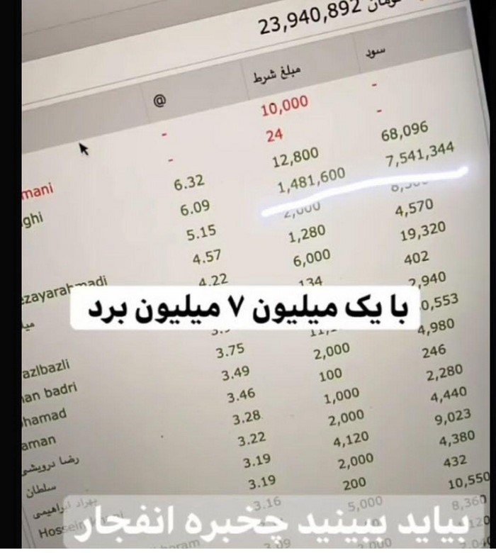 طوفان بت سایت شرط بندی فوتبال تبلیغ شده اینستاگرام طوفان بت 2 - طوفان بت سایت شرط بندی فوتبال تبلیغ شده اینستاگرام